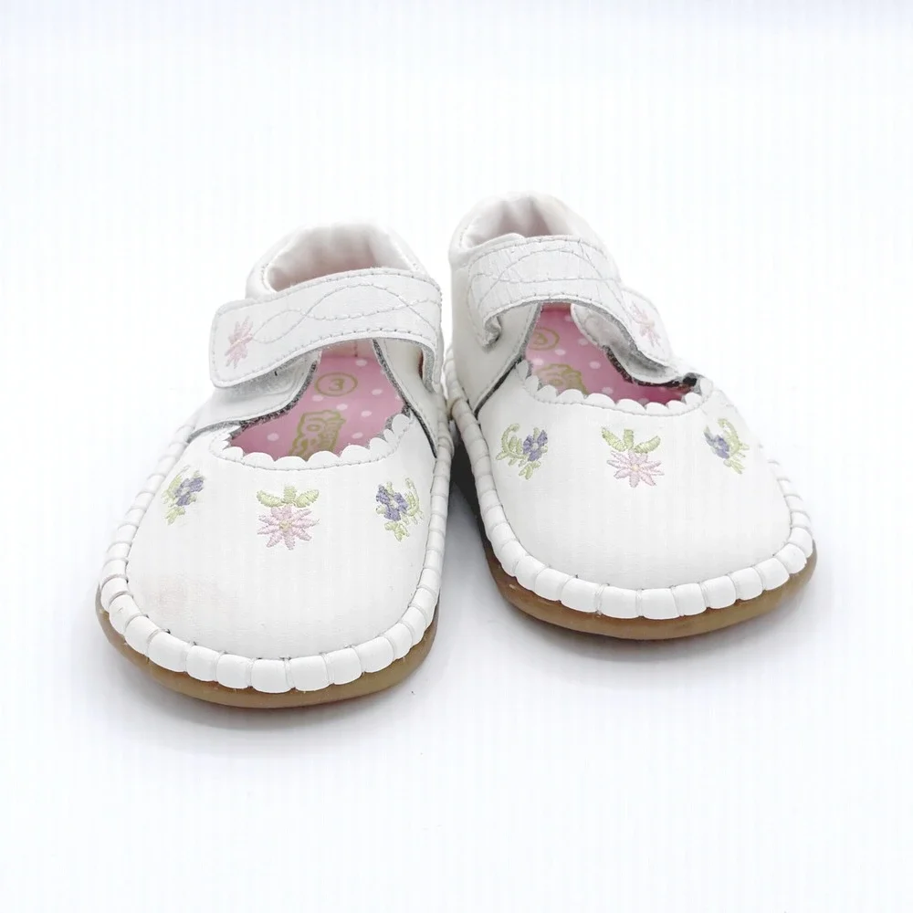 Teeny Toes Toddler Girls Size‎ 3 White Floral Mary Jane Shoes Casual Dressy